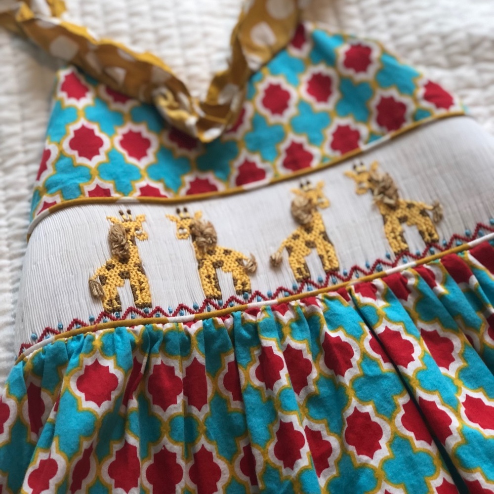 Smocked Giraffe Dress
